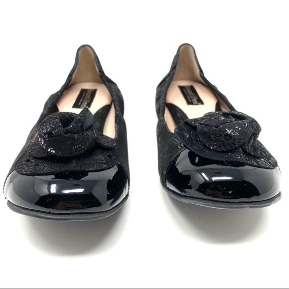 Beautifeel Ivana black patent suede combo ballet flats - Picture 3 of 8